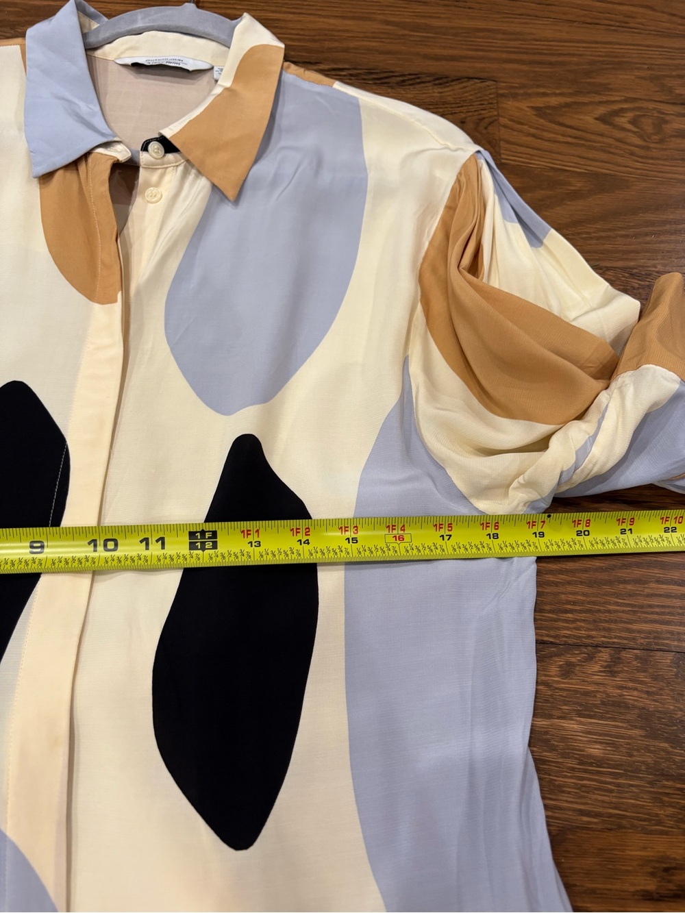 & Other Stories Beige and Cream Patterned Shirt Dress 6 two small stains see pic - Picture 10 of 15